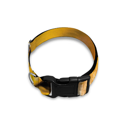 Yellow Python Snake Print Dog Collar