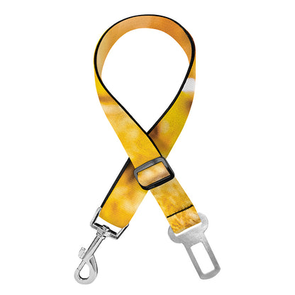 Yellow Python Snake Print Dog Seat Belt