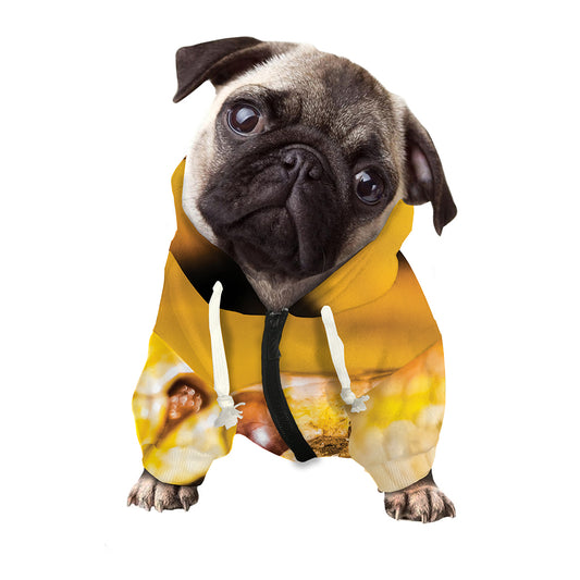 Yellow Python Snake Print Dog Zip Up Hoodie