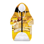 Yellow Python Snake Print Dog Zip Up Hoodie