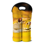 Yellow Python Snake Print Double Neoprene Wine Tote