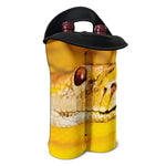 Yellow Python Snake Print Double Neoprene Wine Tote