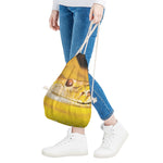 Yellow Python Snake Print Drawstring Bag