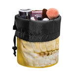 Yellow Python Snake Print Drawstring Makeup Bag