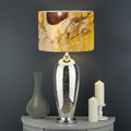 Yellow Python Snake Print Drum Lamp Shade