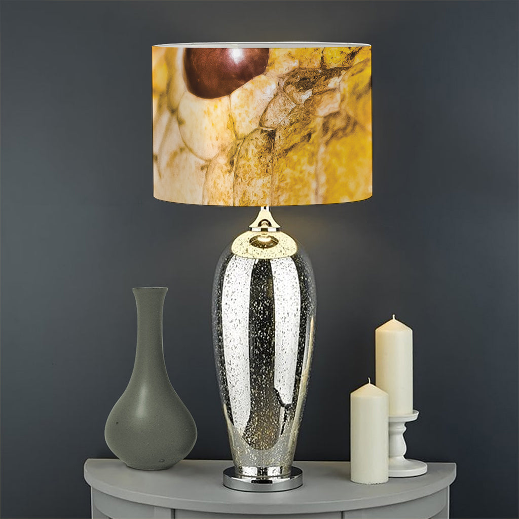 Yellow Python Snake Print Drum Lamp Shade