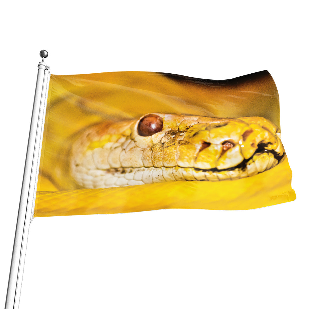 Yellow Python Snake Print Flag