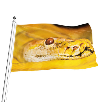 Yellow Python Snake Print Flag