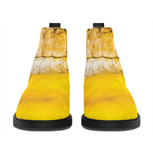 Yellow Python Snake Print Flat Ankle Boots