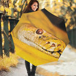 Yellow Python Snake Print Foldable Umbrella