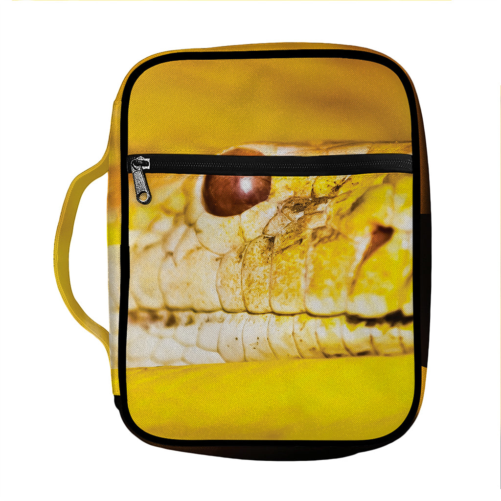 Yellow Python Snake Print Front Pocket Bible Bag