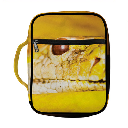Yellow Python Snake Print Front Pocket Bible Bag