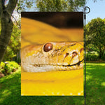 Yellow Python Snake Print Garden Flag