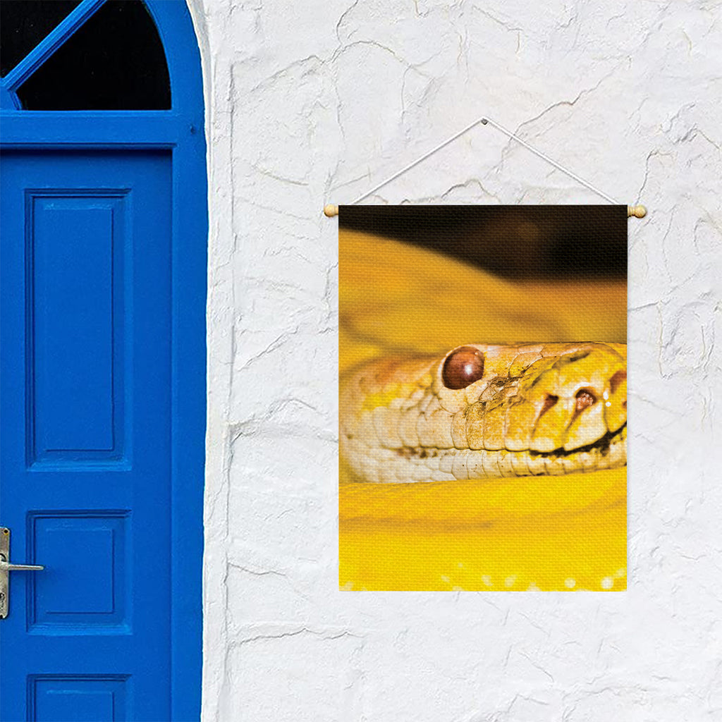 Yellow Python Snake Print Garden Flag