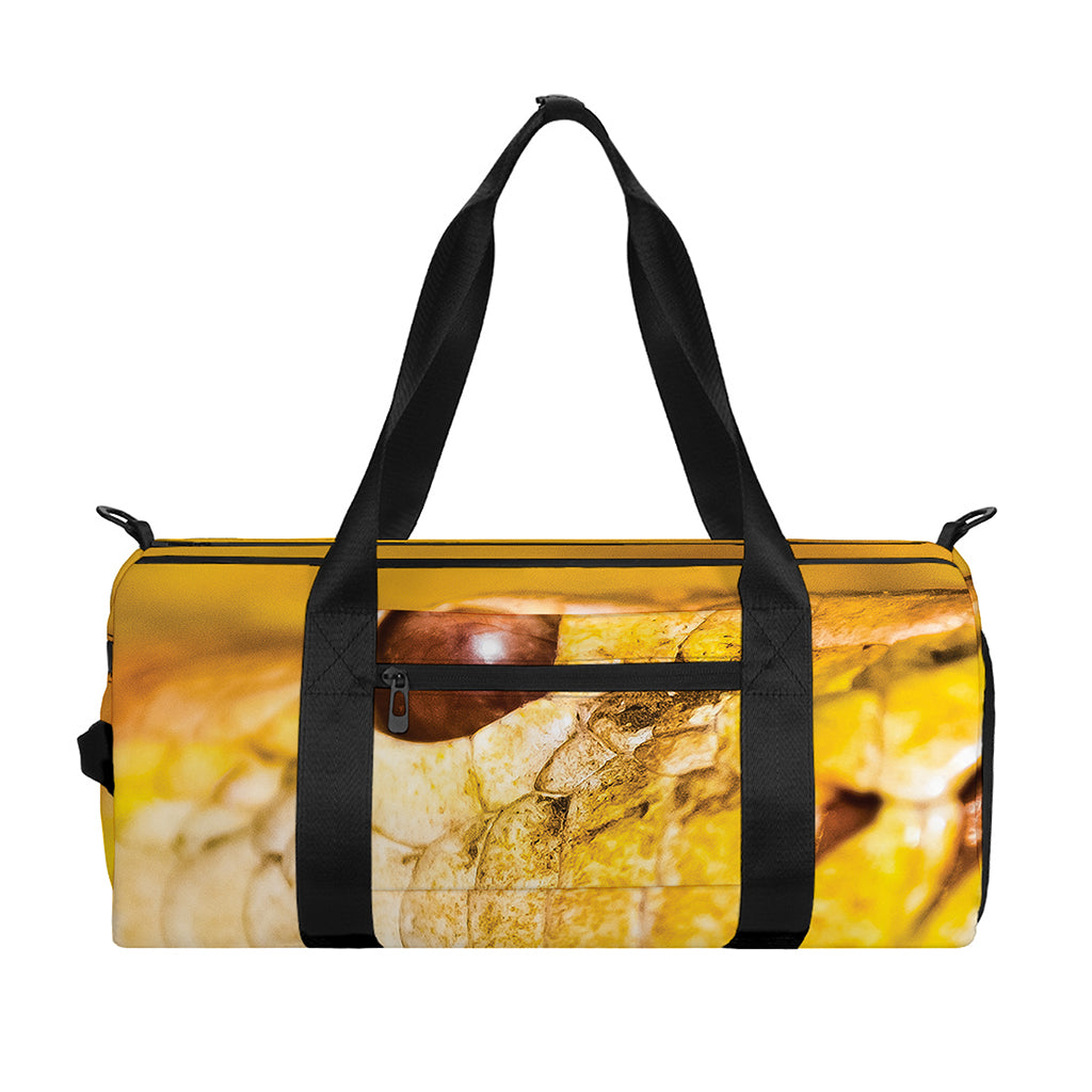 Yellow Python Snake Print Gym Bag