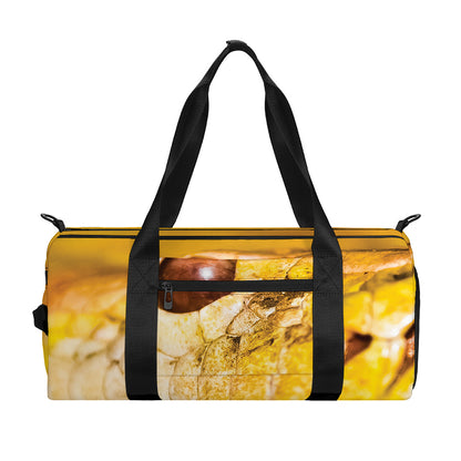 Yellow Python Snake Print Gym Bag