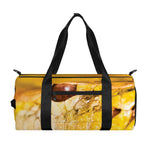 Yellow Python Snake Print Gym Bag