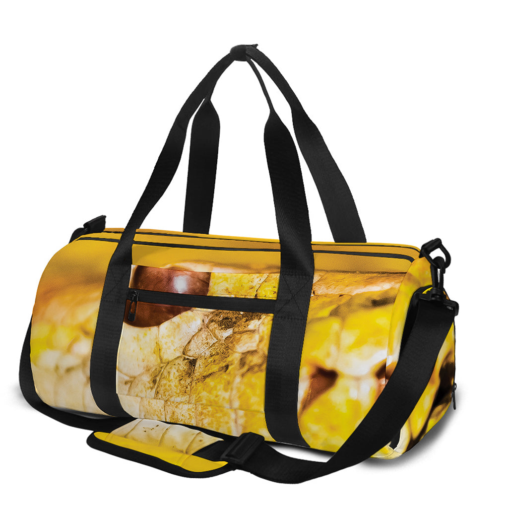 Yellow Python Snake Print Gym Bag