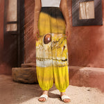 Yellow Python Snake Print Harem Pants