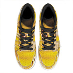 Yellow Python Snake Print High Top Leather Sneakers