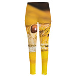 Yellow Python Snake Print High-Waisted Pocket Leggings
