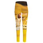 Yellow Python Snake Print High-Waisted Pocket Leggings