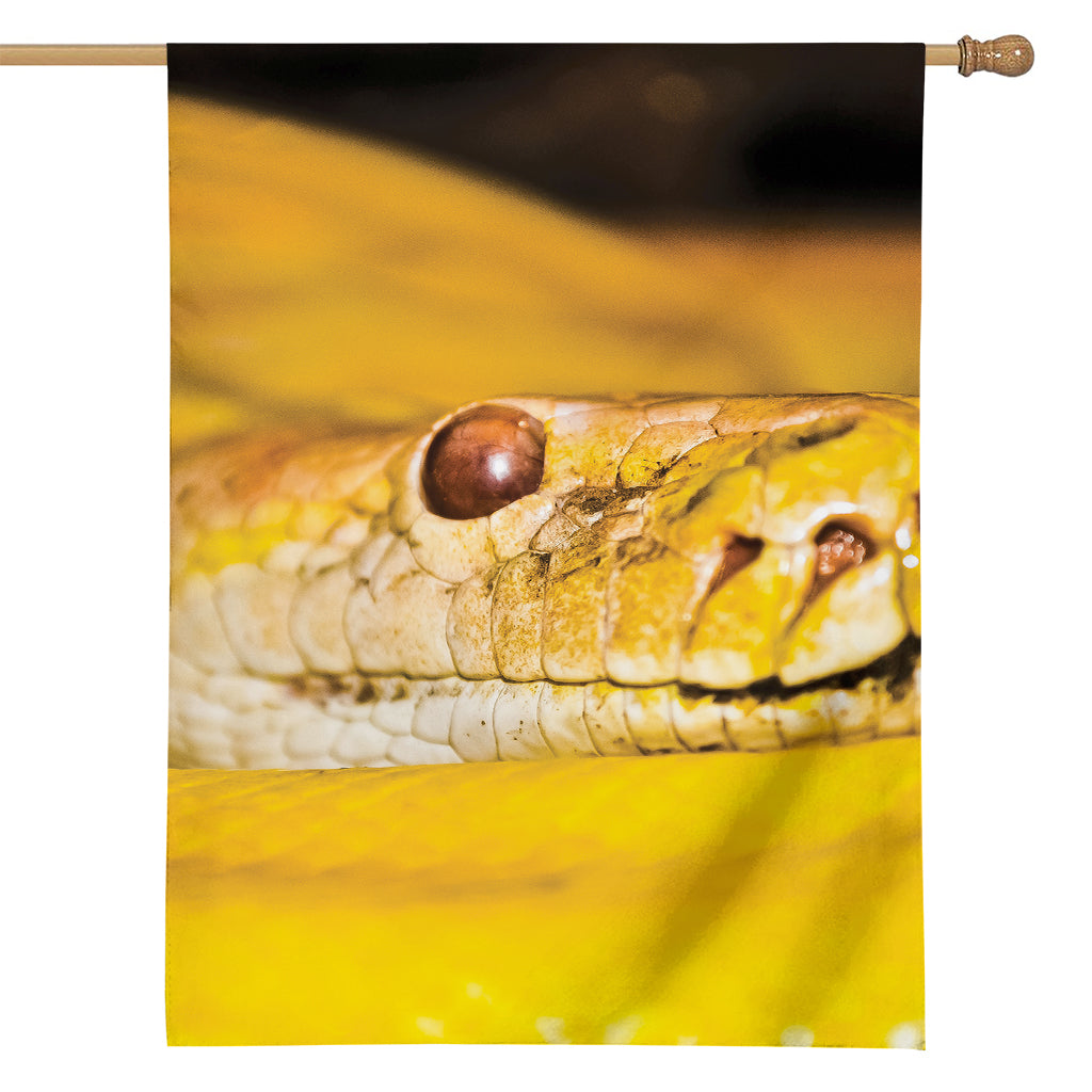 Yellow Python Snake Print House Flag