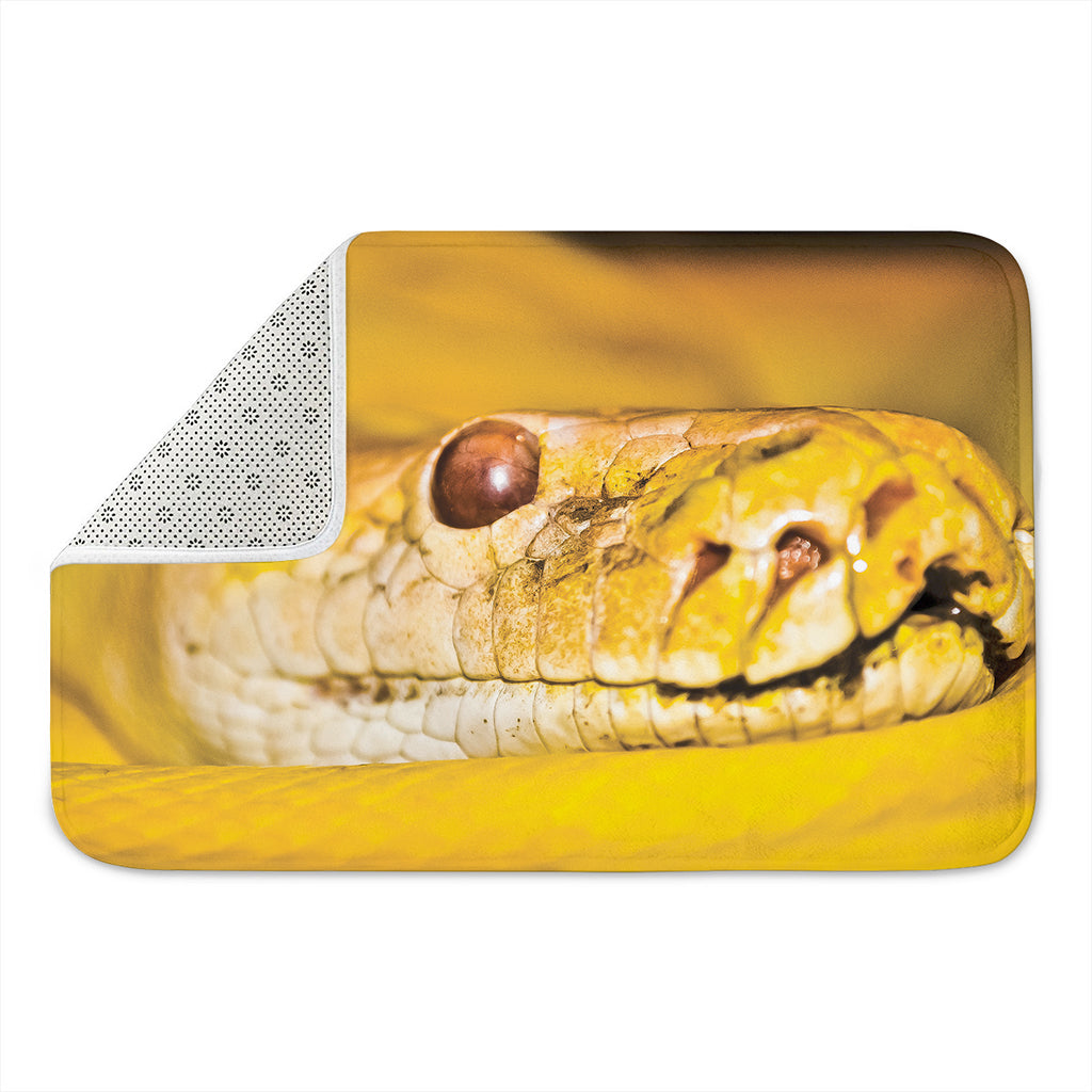Yellow Python Snake Print Indoor Door Mat