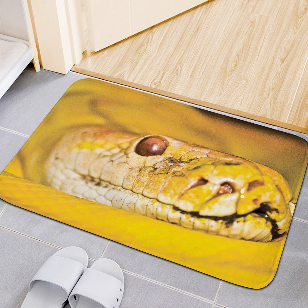 Yellow Python Snake Print Indoor Door Mat