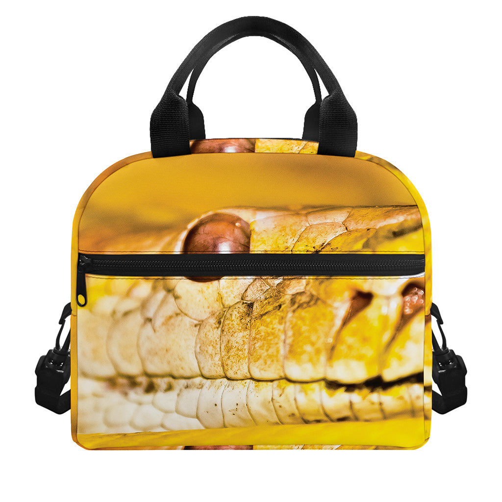 Yellow Python Snake Print Insulated Lunch Bag