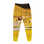 Yellow Python Snake Print Jogger Pants