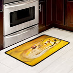 Yellow Python Snake Print Kitchen Mat