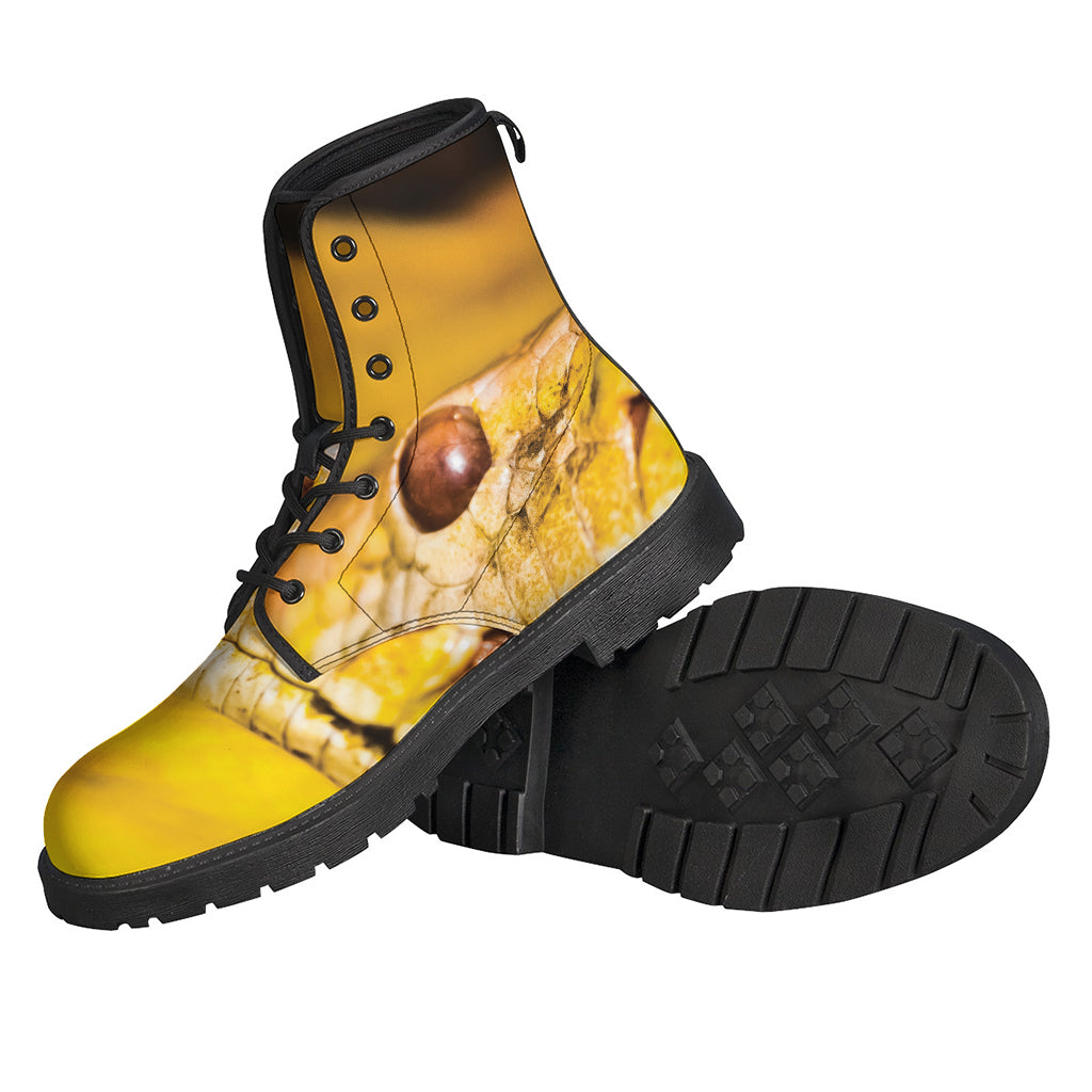Yellow Python Snake Print Backpack