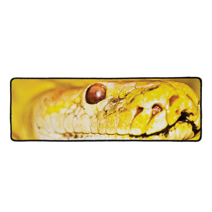 Yellow Python Snake Print Long Kitchen Mat