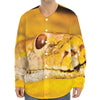 Yellow Python Snake Print Long Sleeve Baseball Jersey