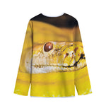 Yellow Python Snake Print Long Sleeve Short Coat