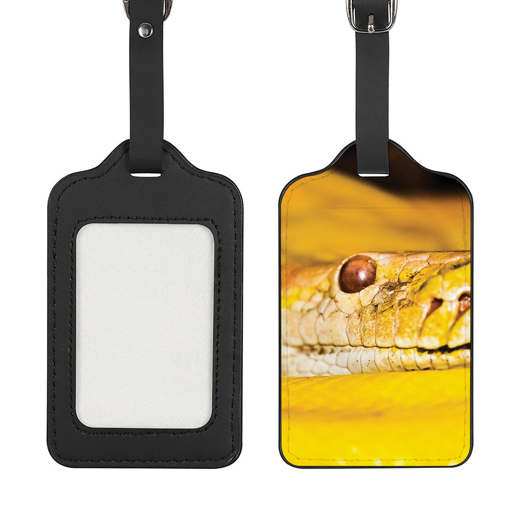 Yellow Python Snake Print Luggage Tag