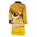 Yellow Python Snake Print Men's Bathrobe