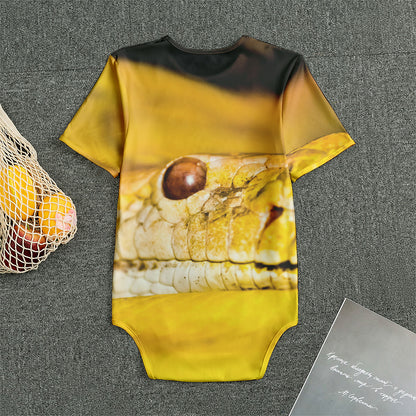 Yellow Python Snake Print Men's Bodysuit
