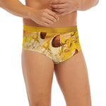 Yellow Python Snake Print Men's Briefs