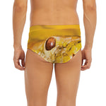 Yellow Python Snake Print Men's Briefs