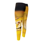 Yellow Python Snake Print Men's Compression Pants