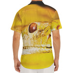 Yellow Python Snake Print Men's Deep V-Neck Shirt