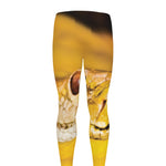 Yellow Python Snake Print Men's leggings