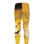 Yellow Python Snake Print Men's leggings