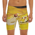 Yellow Python Snake Print Men's Long Boxer Briefs