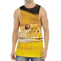 Yellow Python Snake Print Men's Muscle Tank Top
