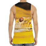 Yellow Python Snake Print Men's Muscle Tank Top