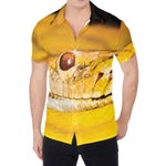 Yellow Python Snake Print Men's Shirt