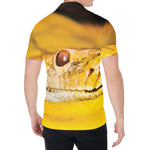 Yellow Python Snake Print Men's Shirt